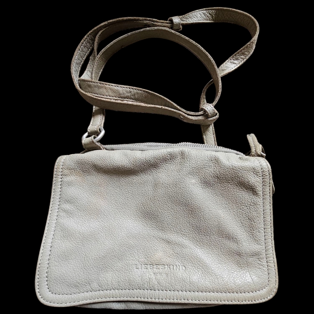 Liebeskind Leather‎ Taupe Gray 4 Compartment City Organizer Crossbody Bag